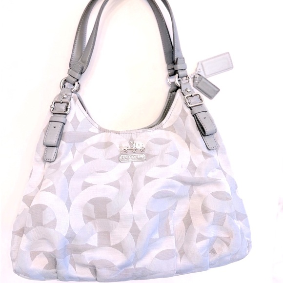 COACH SIGNATURE MONOGRAM TRIPLE COMPARTMENTS SHOULDER BAG - Picture 9 of 16